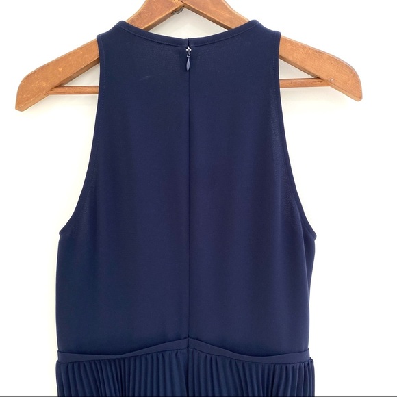 Timo Weiland navy blue maroon pleated midi dress size 10 - Picture 4 of 10